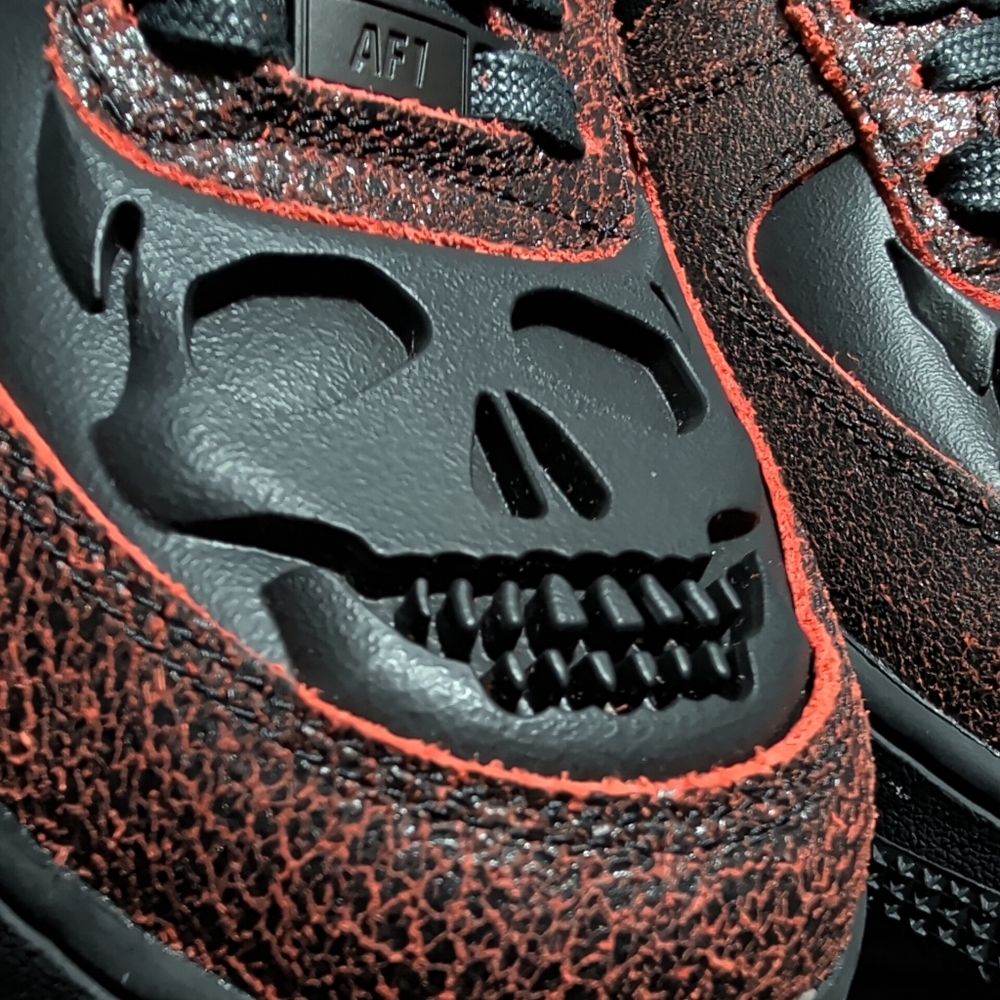 Nike Air Force 1 Low Retro "Halloween Skull" QS HV2016-001 size 7.5 - Picture 7 of 10